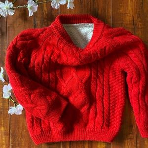 Red Cable Sweater 4/5T